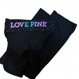 PINK Victoria's Secret Black Leggings with Gem Accents